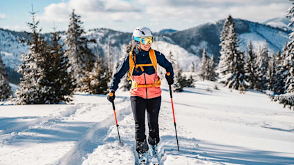 Woman skiing in Jackson Hole, Wyoming. 