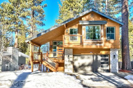 Wood and brick exterior tahoe home