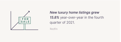 A statistic from Redfin underscores the luxury real estate market is less affected by housing shortages.