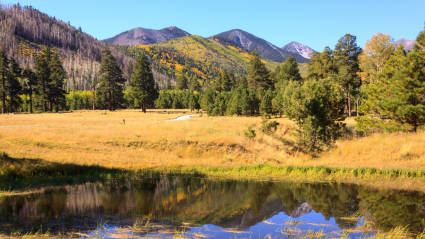 A photo of Flagstaff, Arizona, one of the most romantic fall getaways.