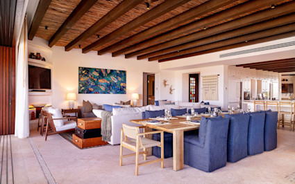 Las Ventanas brings warm, sophisticated interiors for relaxed evenings after a full day on Cabo's championship fairways.