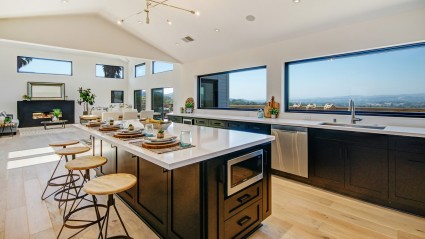 kitchen with large island