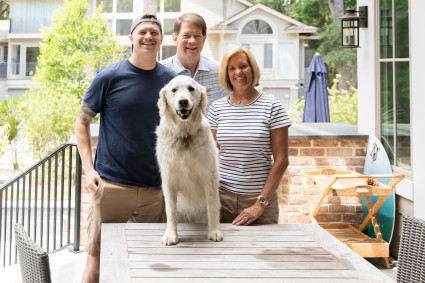 Family on porch