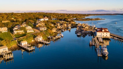 A photo of a luxury New England home.