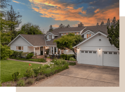 An image displays a traditional Modern Farmhouse home, one of the main types of houses.