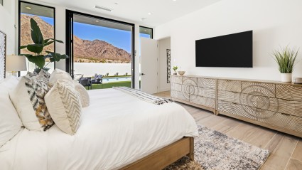 Bedroom with views of mountains 