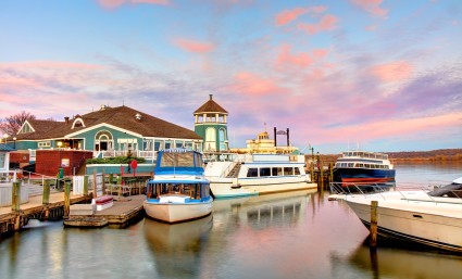 The tranquil harbor of Alexandria, Virginia, exhibits why this city is one of the most relaxing places to visit in the U.S.