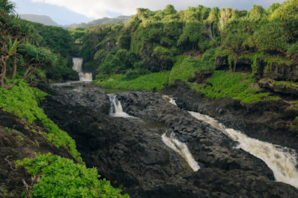 Image of a rolling river in Haleakalā, Hawai’i. 