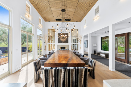 Expansive dining area in luxury home.