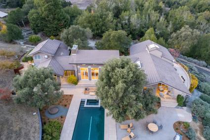 Aerial view of a luxury second home in Napa