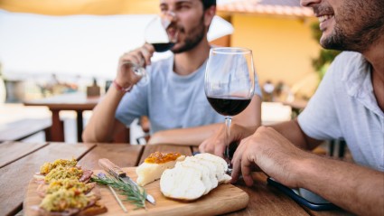 Owners drinking wine