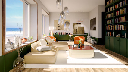 The living room of a luxury home represents the topic of fractional ownership vs. timeshare.