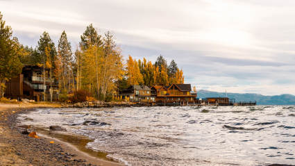 A photo of Lake Tahoe, California, one of the most romantic fall getaways.