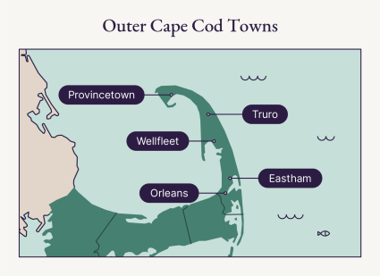 An illustrated map shows the area of Outer Cape Cod.