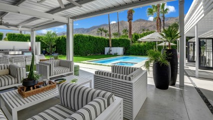 outdoor patio seating area in Palm Springs