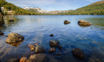 Donner Memorial State Park at Lake Tahoe in summer is a peaceful place.
