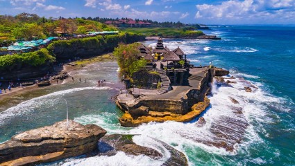 A photo of Bali, Indonesia serves as inspiration for a momcation. 