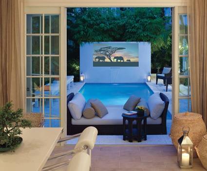 Arch Digest Outdoor Movie space by pool