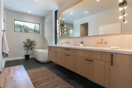 Alpine Bathroom with gold accents