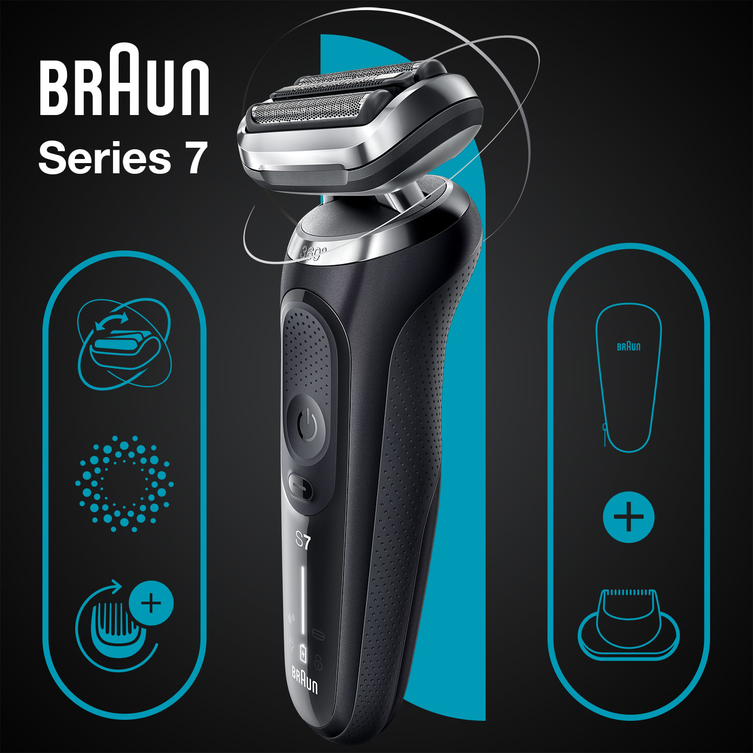 Series 7 70-N1200s Shaver for Men, Wet & Dry with 360° Flex Head | UK