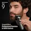 Young man trimming his beard on the side of his face with the Braun Beard Trimmer Series 9