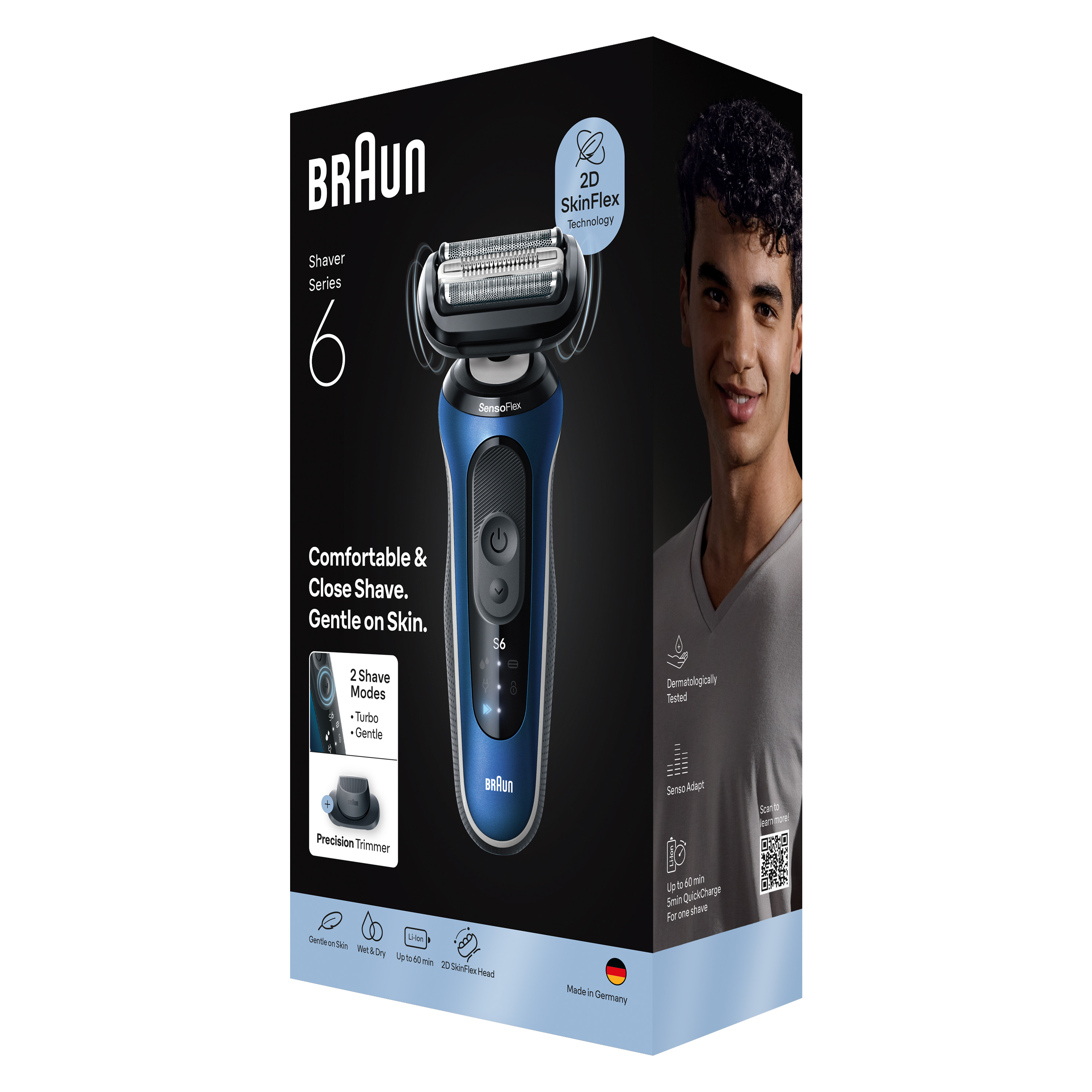 Braun Series 6: Shaver for Men Wet & Dry for sensitive skin