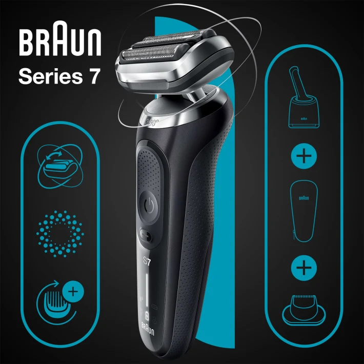 Braun Series 7 with Beard and Stubble Trimmer, Black