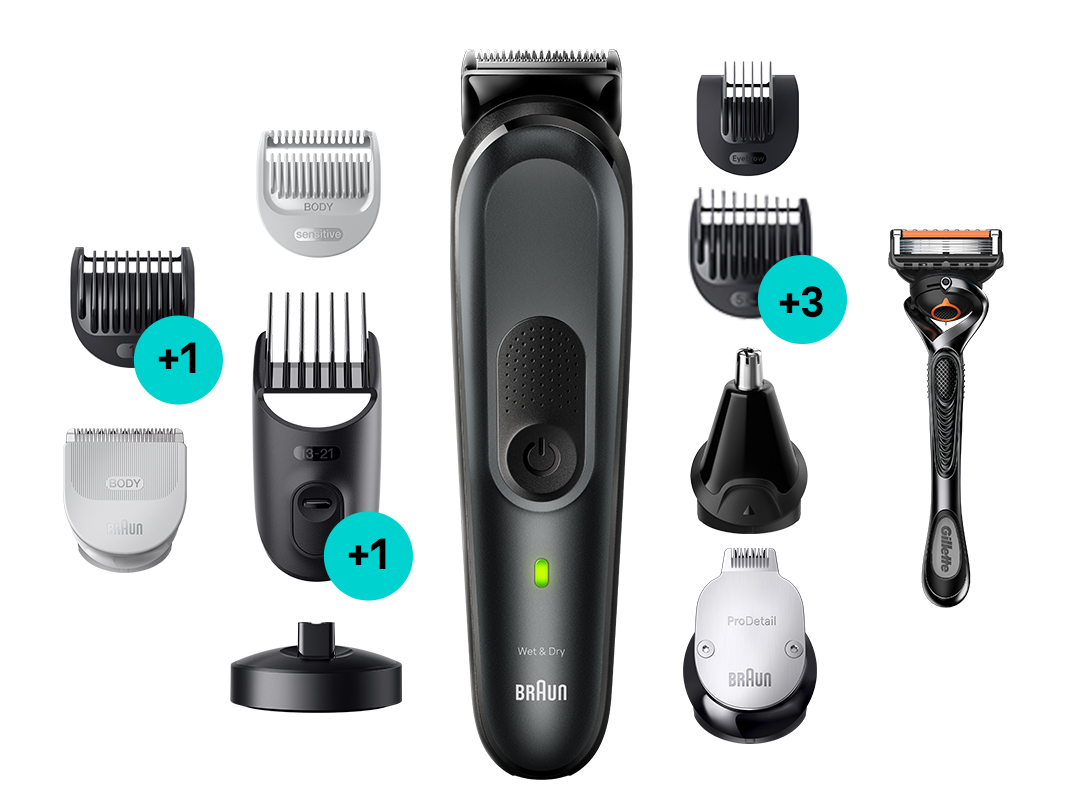 Braun All-in-One Style Kit Series 5 5470, 8-in-1 Trimmer for Men with Beard  Trimmer, Body Trimmer for Manscaping, Hair Clippers & More, Ultra-Sharp