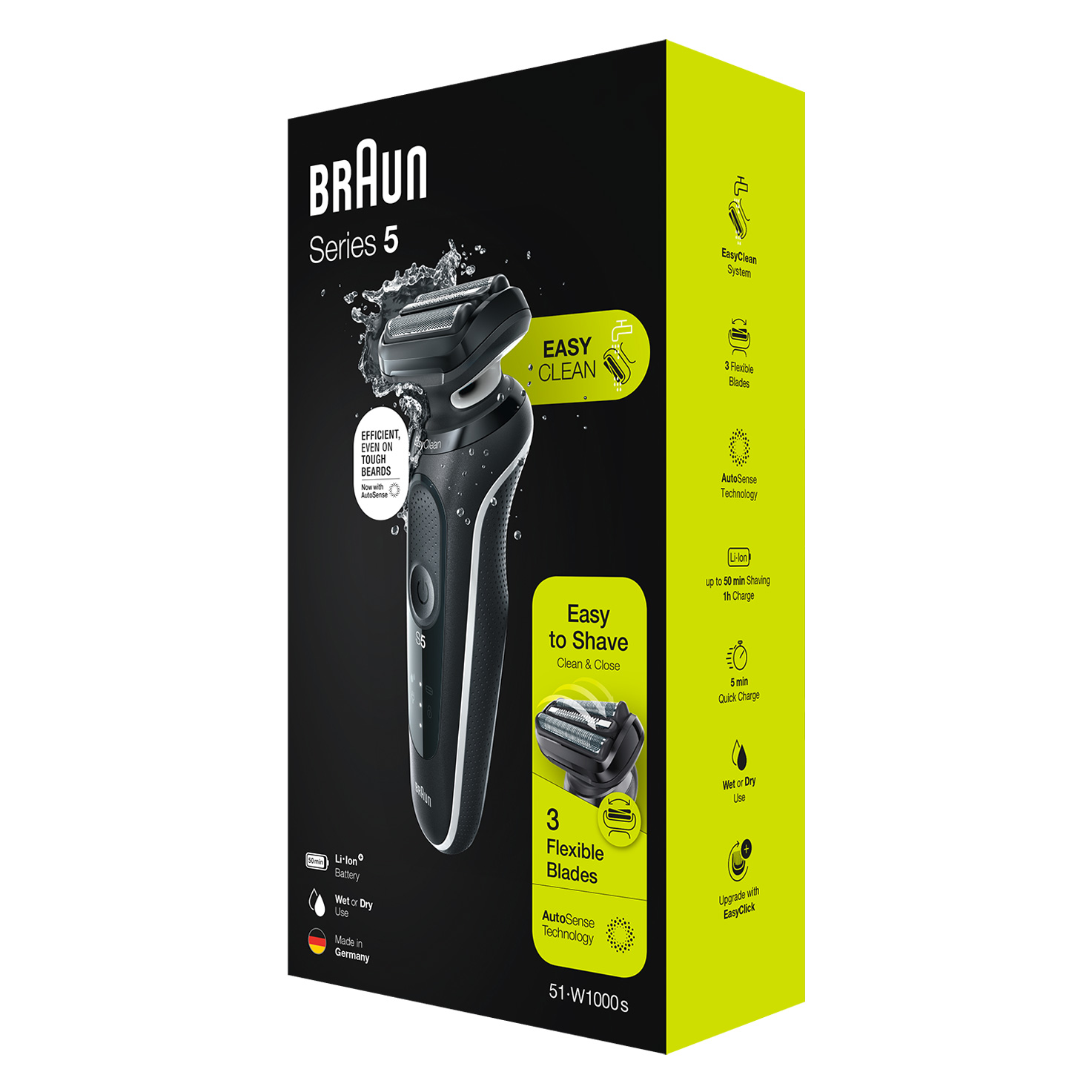  BRAUN Rasorio elettrico Braun Serie 5 5147S wet