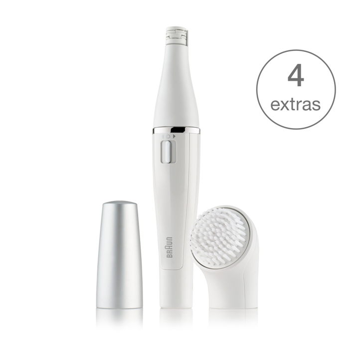 Braun Face 830 Premium Edition - facial epilator & facial cleansing brush with micro-oscillations - including a lighted mirror and beauty pouch