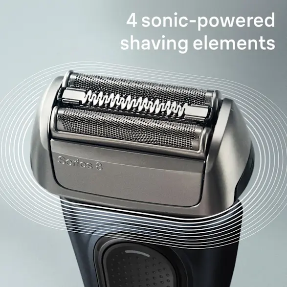 Shaver head - 4 sonic-powered shaving elements