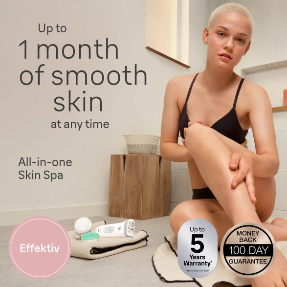 Up to 1 month smooth skin at any time