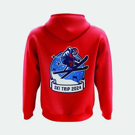 red trip hoodie back 3