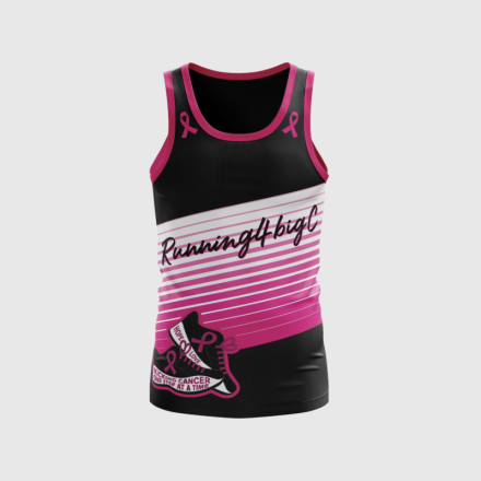 unisex sublimation running vest pink and black