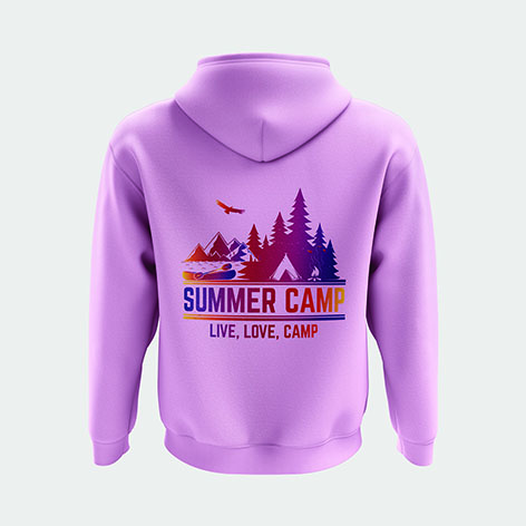 pink summer camp hoodie