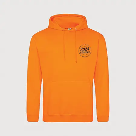 classic leavers hoodie in orange