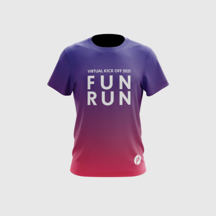 Ladies sublimated technical t-shirt purple and pink