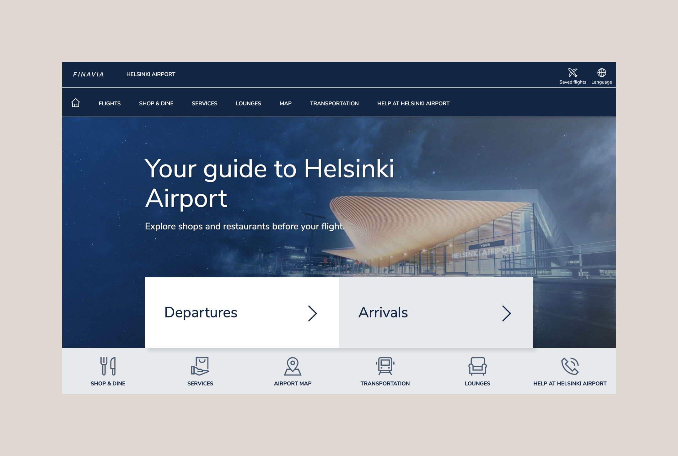 Finavia airport guide desktop