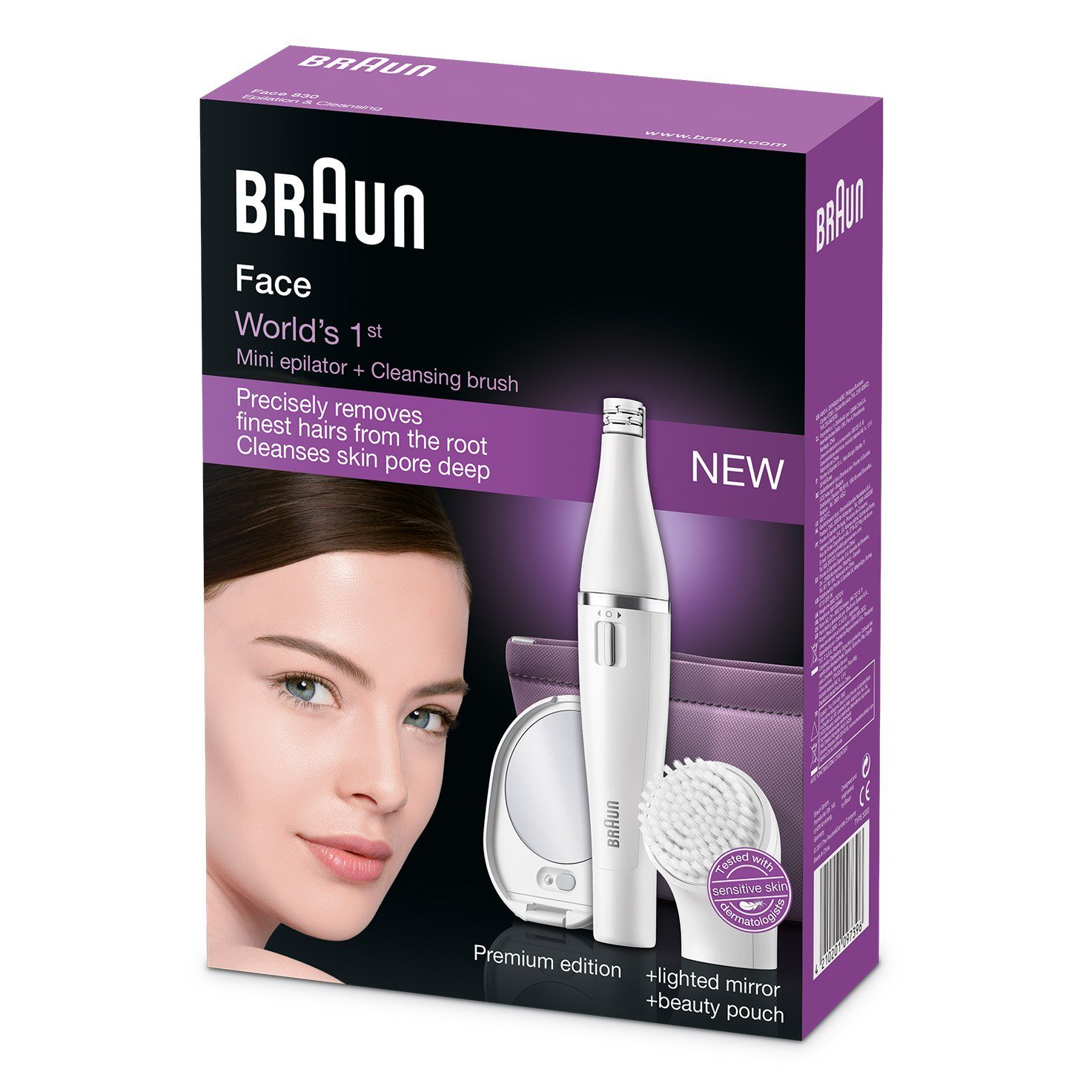 braun face se810 epilator met gezichtsreinigingsborstel en