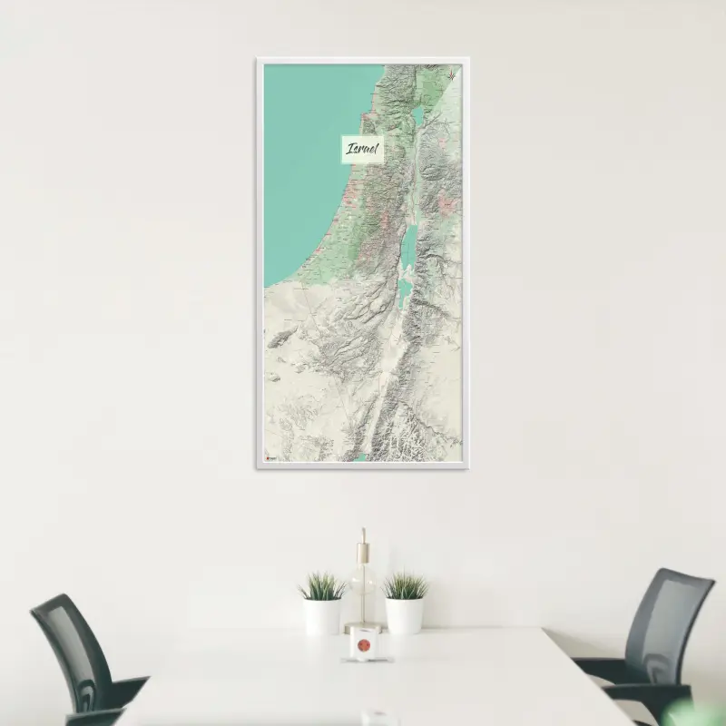 Israel-Landkarte als Poster im Nani Design in einem Besprechungsraum