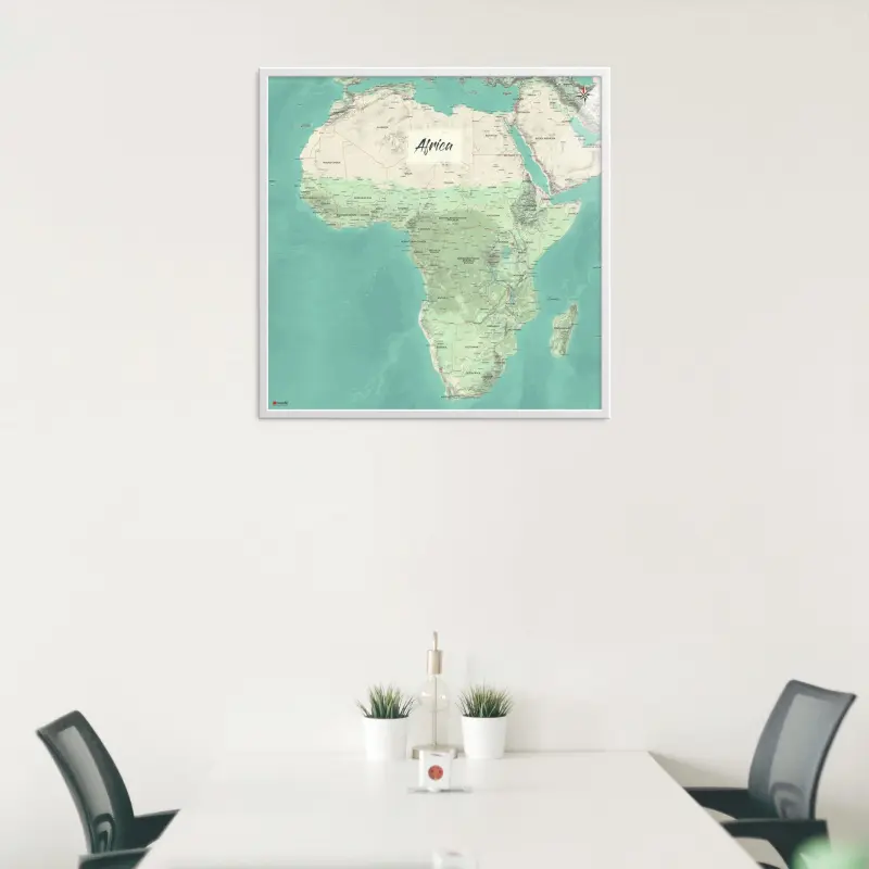Afrika-Landkarte als Poster im Nani Design in einem Besprechungsraum