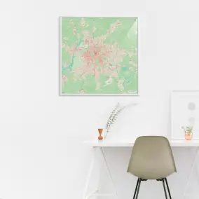 Berlin-Stadtkarte als Poster im Nani Design in einem Büro über einem Schreibtisch