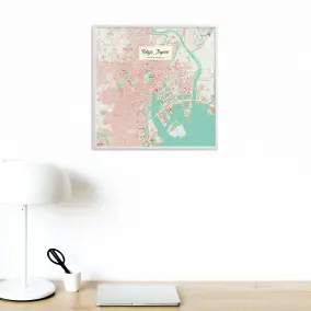 Tokio-Stadtkarte als Poster im Nani Design in einem Büro mit Lampe