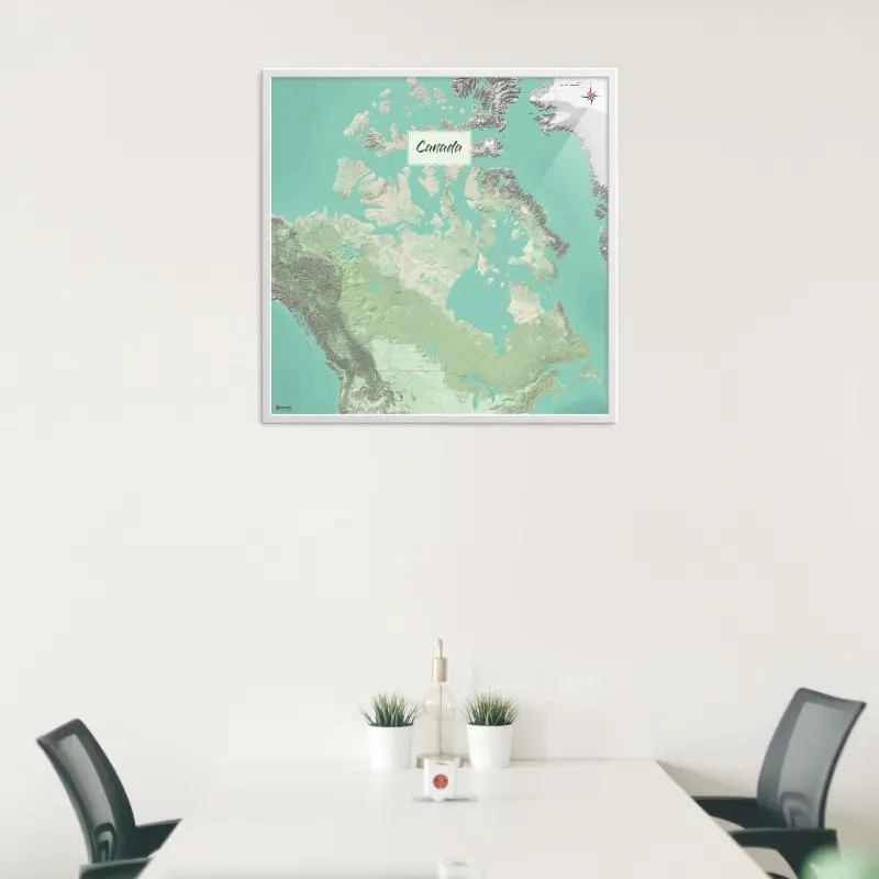 Kanada-Landkarte als Poster im Nani Design in einem Besprechungsraum