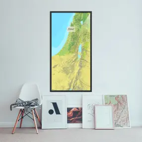 Israel-Landkarte als Poster im Jalma Design an der Wand über einer Bildergalerie