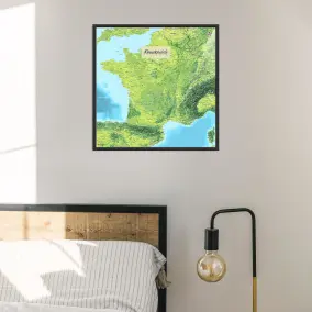 Frankreich-Landkarte als Poster im Jalma Design über einem Bett