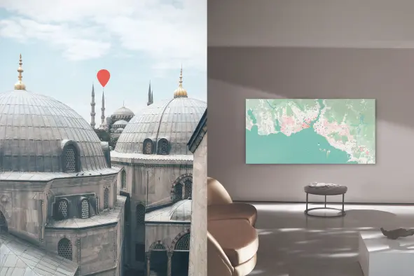 Istanbul-Stadtplan als Leinwand gestalten