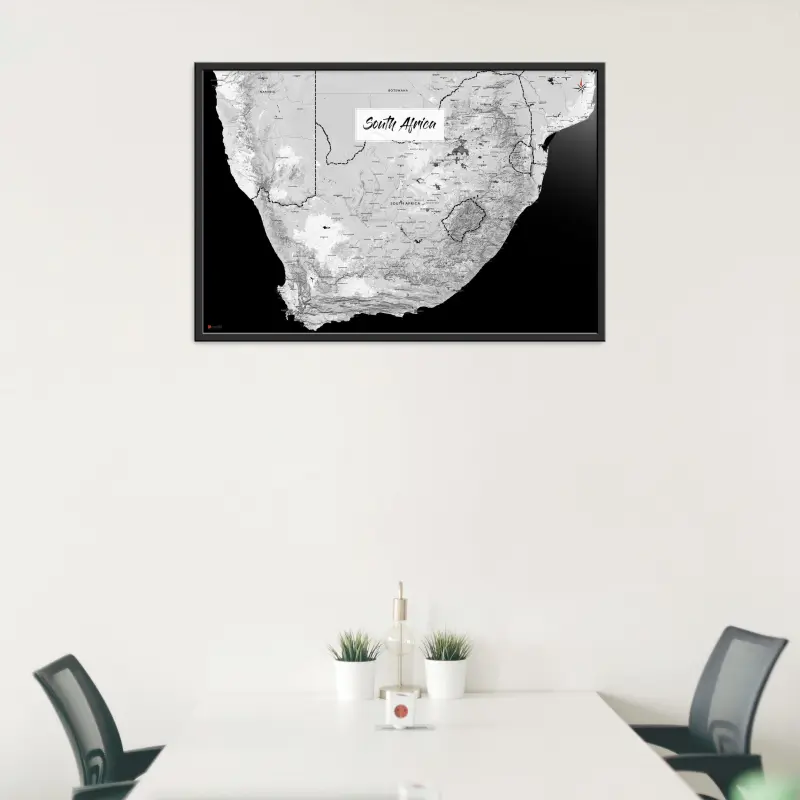 Südafrika-Landkarte als Poster im Kaia Design in einem Besprechungsraum