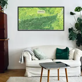 Österreich-Landkarte als Poster im Jalma Design über einem Sofa