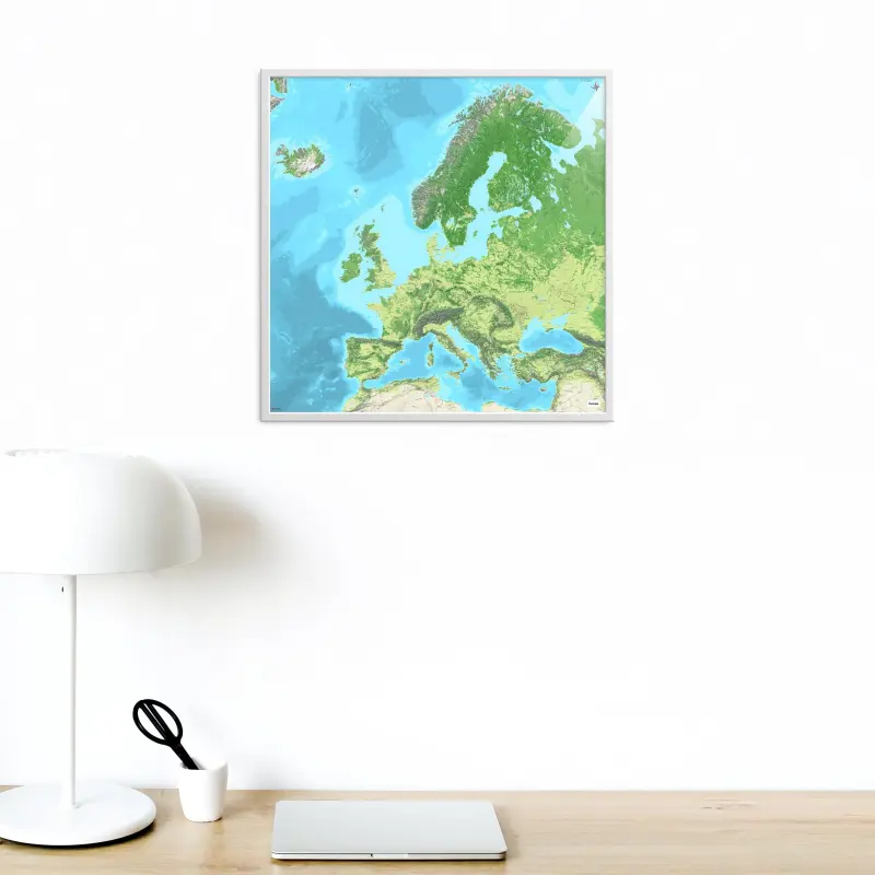Europakarte als Poster im Jalma Design in einem Büro